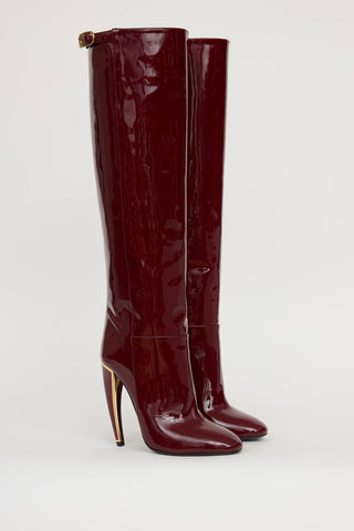 Roberto Cavalli Patent Knee High Heel Boot