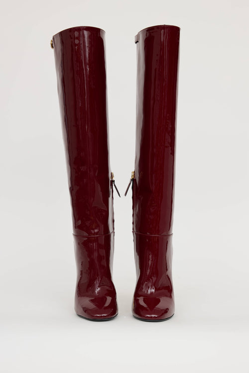 Roberto Cavalli Patent Knee High Heel Boot
