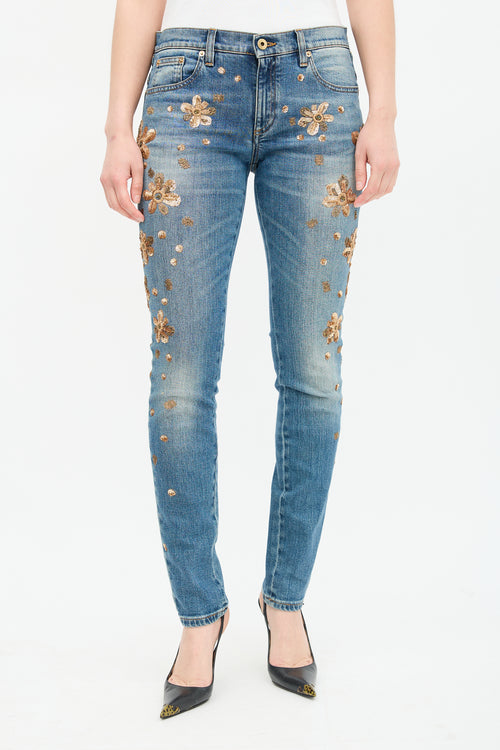 Roberto Cavalli Embroidered Jeans