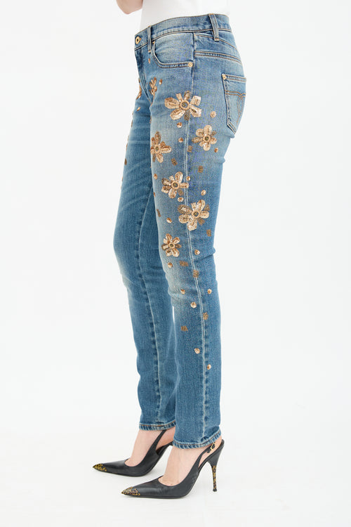 Roberto Cavalli Embroidered Jeans