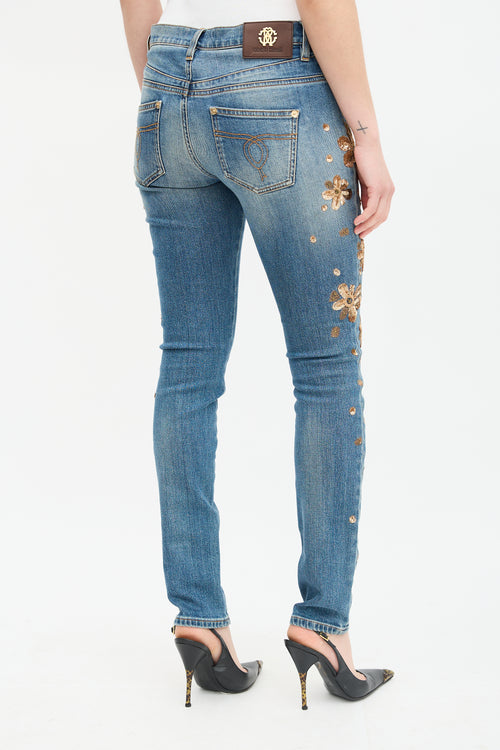 Roberto Cavalli Embroidered Jeans