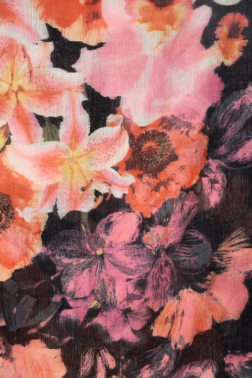 Roberto Cavalli Silk & Cashmere Floral Scarf