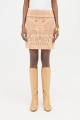 Roberto Cavalli Suede Cut Out Skirt