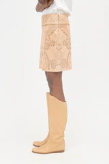 Roberto Cavalli Suede Cut Out Skirt