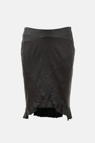 Roberto Cavalli Vintage Leather Midi Skirt