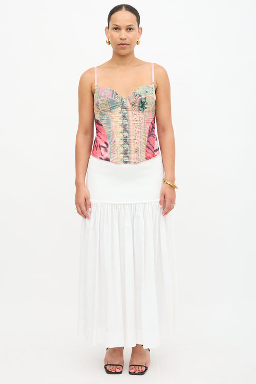 Vintage Mesh Printed Bustier