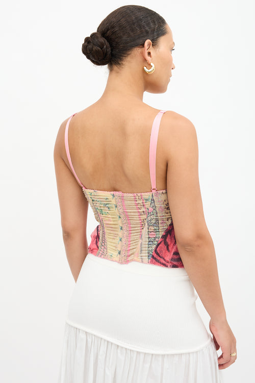 Vintage Mesh Printed Bustier