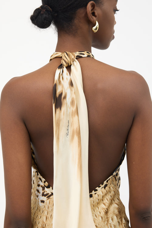 Roberto Cavalli SS 2002 Silk Printed Dress