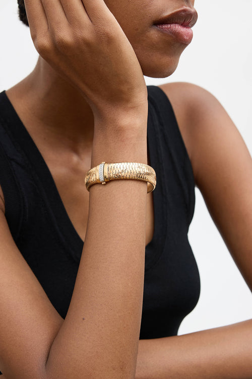 Roberto Coin 18K Rose Gold Woven Diamond Bracelet