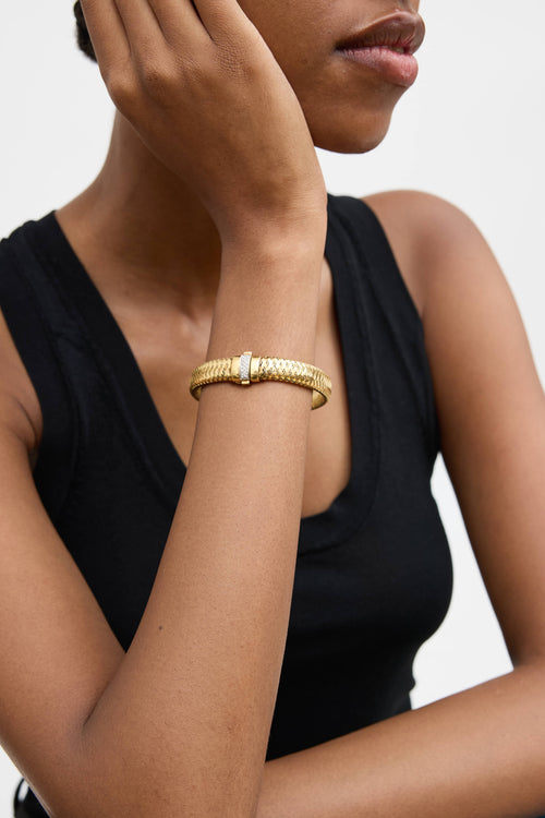 Roberto Coin 18K Yellow Gold Woven Diamond Bracelet