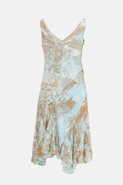 Roberto Cavalli 2003 Silk Printed Dress