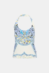 Roberto Cavalli 2007 Jersey Printed Halter Top