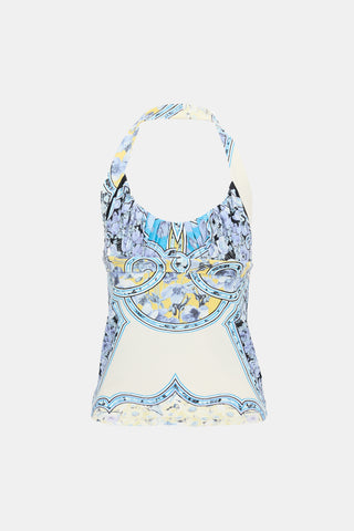 Roberto Cavalli 2007 Jersey Printed Halter Top