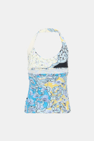 Roberto Cavalli 2007 Jersey Printed Halter Top