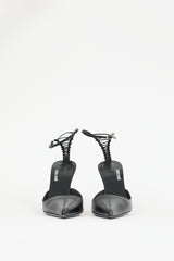 Roberto Cavalli Black Leather Pointed Pump