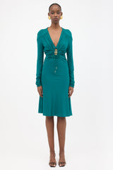 Roberto Cavalli Gathered Midi Dress