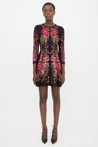 Roberto Cavalli Knit Floral Jacquard Dress