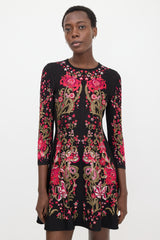 Roberto Cavalli Knit Floral Jacquard Dress