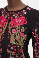 Roberto Cavalli Knit Floral Jacquard Dress