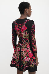Roberto Cavalli Knit Floral Jacquard Dress