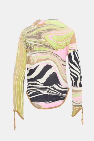 Roberto Cavalli Mixed Print Tassel Cardigan