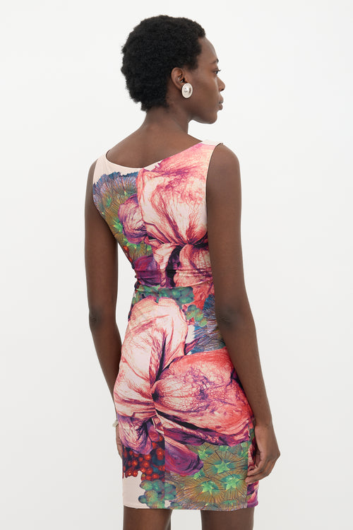 Roberto Cavalli Printed Gathered Dress