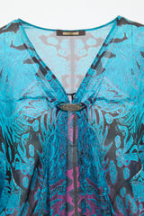 Roberto Cavalli Semi-Sheer Printed Top