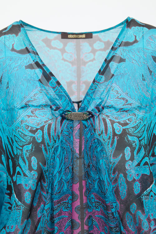 Roberto Cavalli Semi-Sheer Printed Top