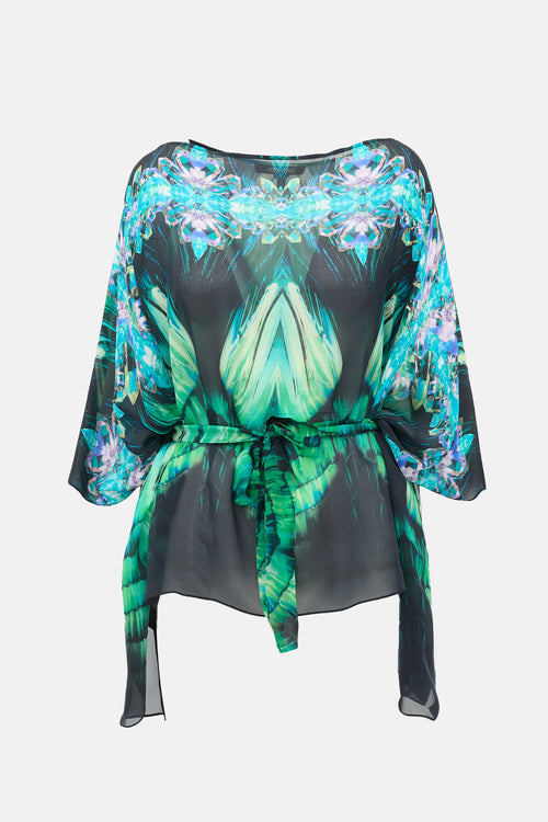 Roberto Cavalli Sheer Printed Top