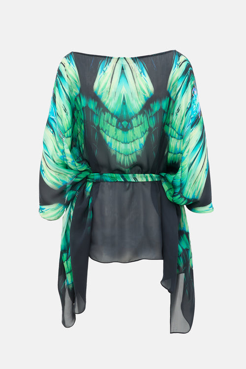 Roberto Cavalli Sheer Printed Top