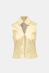 Roberto Cavalli Vintage Metallic Leather Vest