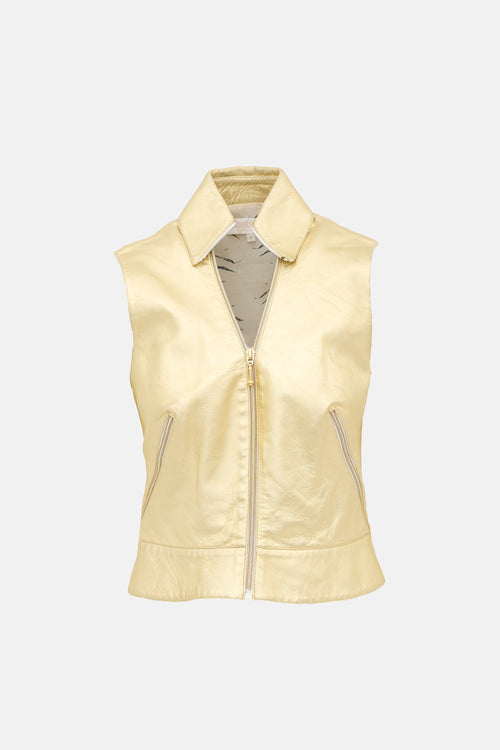 Roberto Cavalli Vintage Metallic Leather Vest