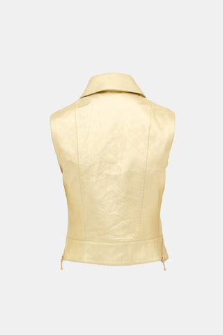 Roberto Cavalli Vintage Metallic Leather Vest