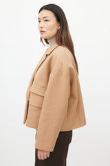 Rochas Beige Wool Cropped Jacket