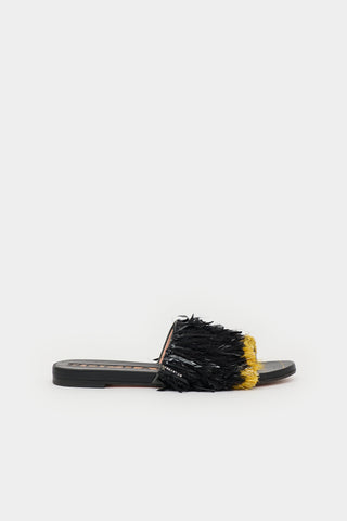Rochas Fringe Embellished Suede Sandal