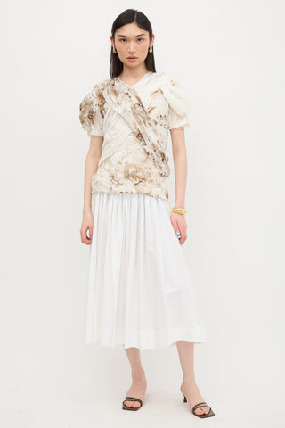 Rodarte Draped Floral Top