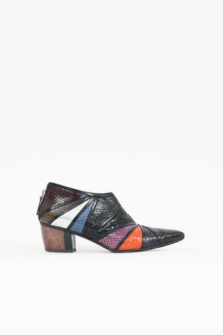 Rodarte Embossed Leather Colourblock Boot