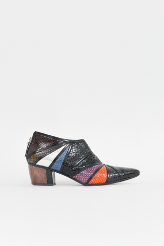 Rodarte Embossed Leather Colourblock Boot