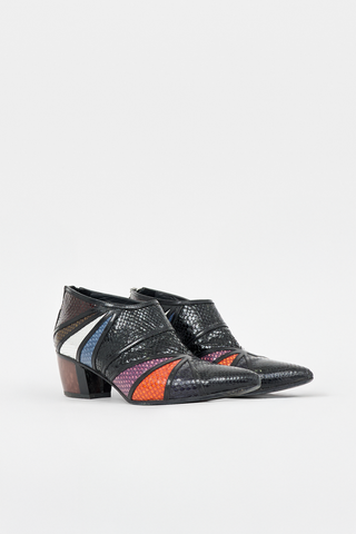 Rodarte Embossed Leather Colourblock Boot