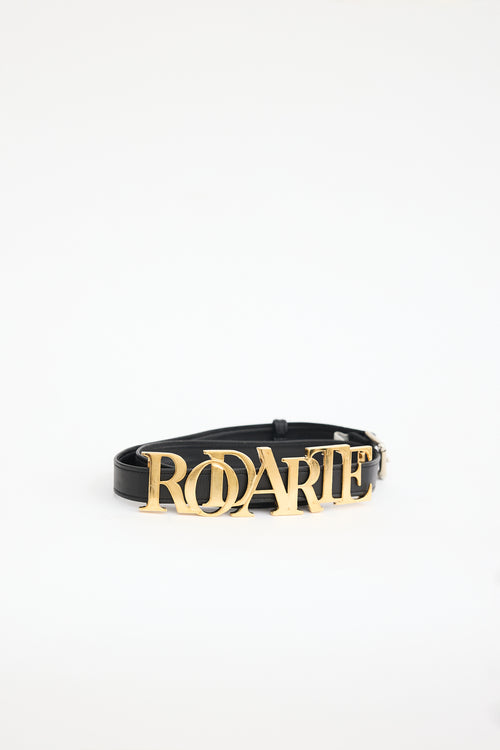 Rodarte Leather Logo Buckle Belt