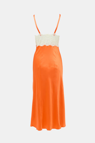 Rodarte Silk Lace Trimmed Slip Dress
