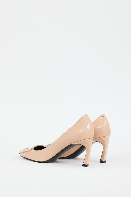 Roger Vivier Beige Patent Leather Belle Vivier Trompette Heel