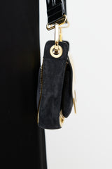 Roger Vivier Black & Gold Suede Bag