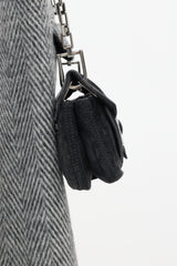 Roger Vivier Black Suede Chain Flap Bag