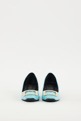 Roger Vivier Blue & Gold Patent Leather Belle Vivier Heel