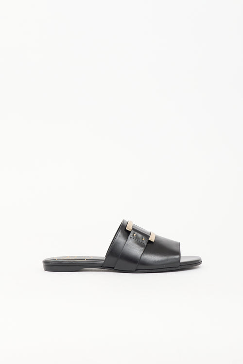 Roger Vivier Leather Buckle Slide