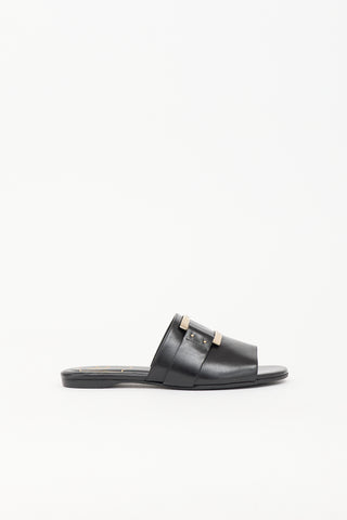 Roger Vivier Leather Buckle Slide