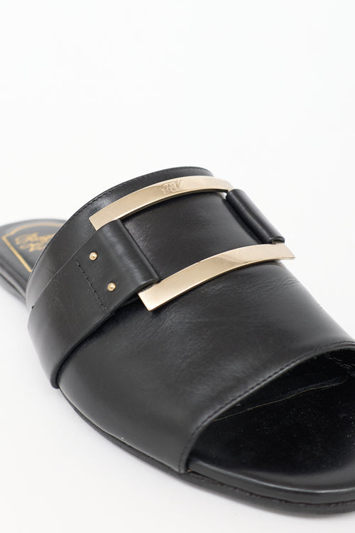 Roger Vivier Leather Buckle Slide