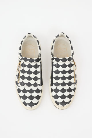 Roger Vivier Leather Printed Zip Sneaker