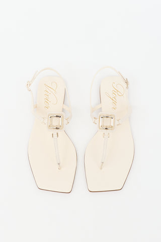 Roger Vivier Leather T-Strap Sandal